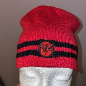 Bacardi 2010 embroidered Patch Logo Knit Beanie Hat Red Black